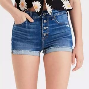 Hi rise denim shorts